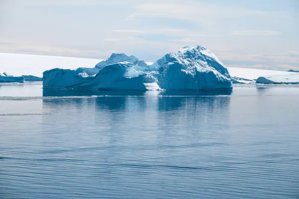 Amazing blue icebergs drifting in the Weddell Sea off the coast of Snow Hill island during the Antarctic Summer
