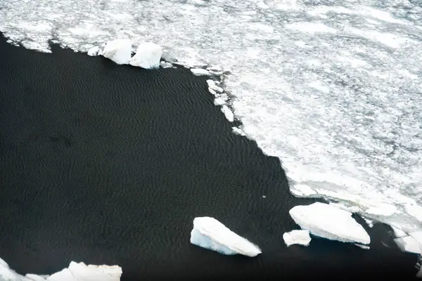 Αεροφωτογραφία Των Παγόβουνων Που Γεννήθηκαν Από Παγόβουνο Ρος Της Ανταρκτικής — Φωτογραφία Αρχείου