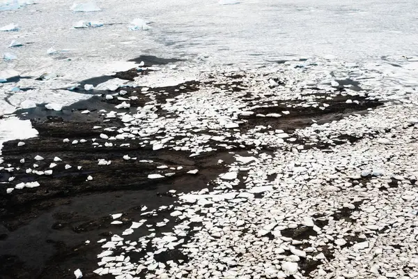 Aerial photograph of the sea ice broken off in the Weddell Sea in December, the Vega Island area, Antarctica