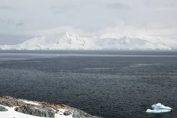 从两个寒武岩岛的Palaver Point看Brabant岛的雪山 — 图库照片