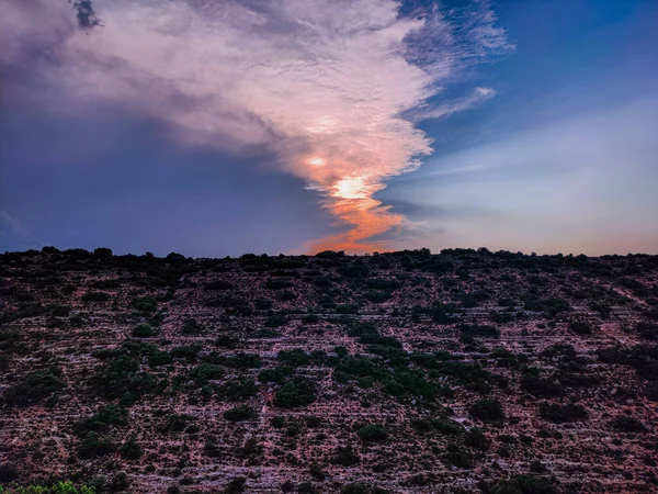 stock image sunset sky and mountain