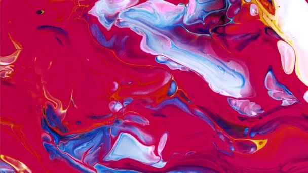 Анимированный Абстрактный Движущийся Цветной Круглый Мраморный Фон Красочные Жидкие Волны — стоковое видео