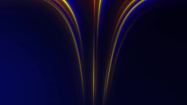 五彩缤纷的光迹动画 具有能源流的蓝色技术背景 科学性概念的动态流 无缝圈 — 图库视频影像