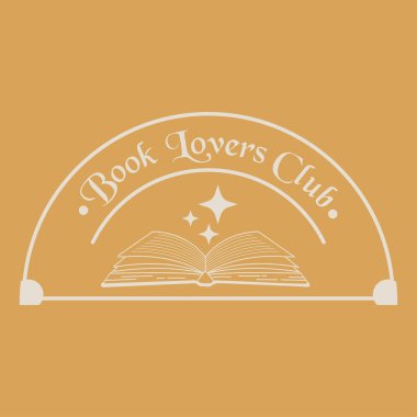 Kitap severler klubü - Alıntı ile açık kitap. Etiket, rozet, poster, kitapçı, kütüphane, öğretmen için illüstrasyon okuyorum. Vector vintage sanat çizimi izole edilmiş el çizimi