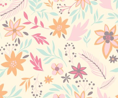 Klasik Çiçek Deseni Vektörü