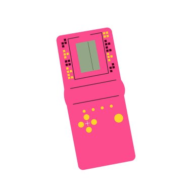 Modern tarz dairede klasik 80 'ler-90' lar elementleri. Video oyunu tuğlalarının elle çizilmiş vektörü bulmacayı çözer.