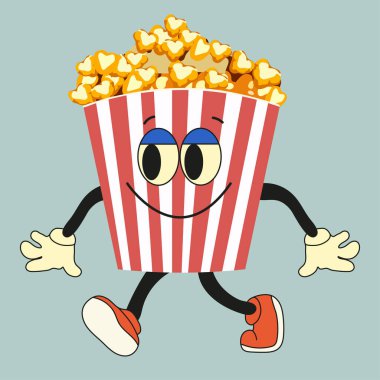 Çizgi film komik patlamış mısır karakteri. Şirin gülümseyen yüzü, kolları ve bacakları olan patlamış mısır kovası. Sinema için fast food, olumlu duyguları olan komik karakter..