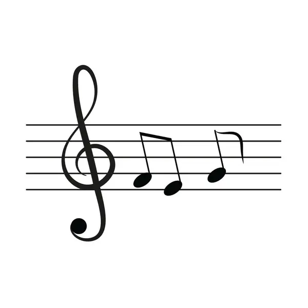 Beyaz Arkaplan Üzerine Notaları Olan Müzikal Skor Simgesi — Stok Vektör
