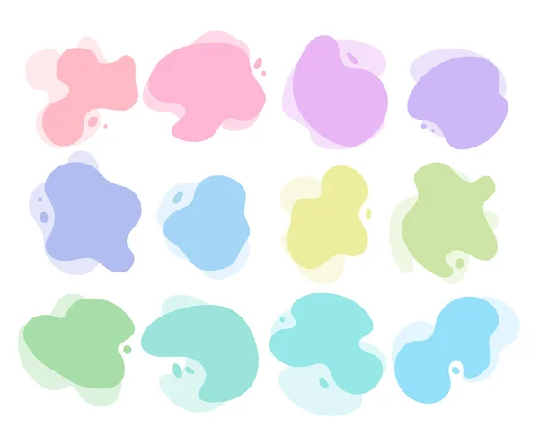 WeB ve APP tasarımı için renkli soyut sıçrama şekilli arka planlar. Yuvarlak dijital su şekilleri. İniş sayfası tasarımı ögeleri.