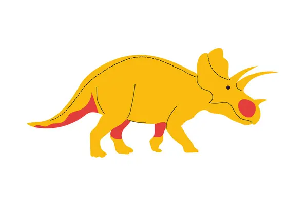 白い背景に分離されたトリケラトプスベクターイラスト ジュラシック時代の恐竜 — ストックベクタ