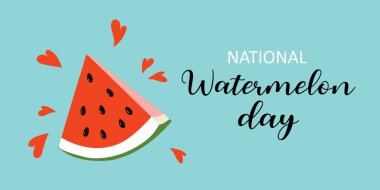 Ulusal Karpuz Günü. 3 Ağustos. Vektör çizimi. Arkaplan, afiş, kart, metin yazımlı poster şablonu.