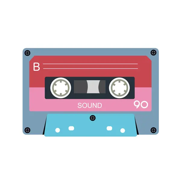 Retro Music Cassette Stereo Tape Vintage 90S Cassettes Tapes Audio — Stock Vector