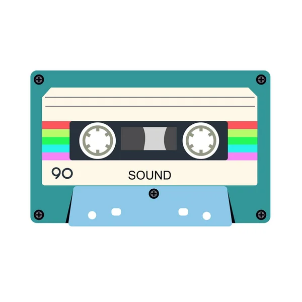 Retro Musikkassette Stereo Tape Vintagekassetten Der 90Er Jahre Und Tonband — Stockvektor