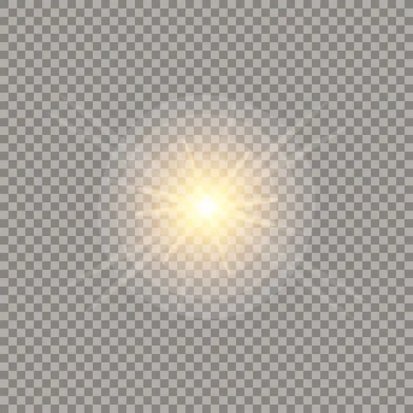 矢量透明太阳光特殊透镜闪光效果 矢量图解 透明背景下的发光效果 — 图库矢量图片