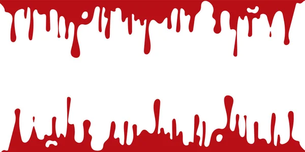 Bloody Background Dripping Blood Red Paint Isolated White Background Halloween — Stock Vector