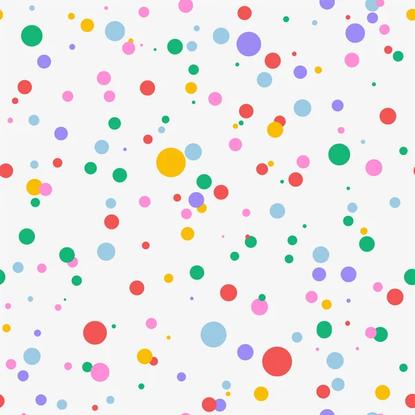 Colorful Falling Confetti White Background Seamless Carnival Pattern Carnival Polka — Stock Vector