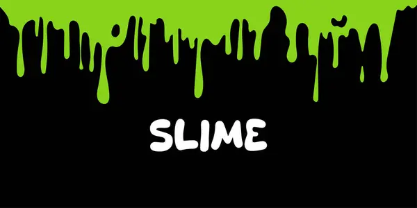 Flowing Green Sticky Liquid Background Dribble Slime Halloween Illustration Black — Stock Vector
