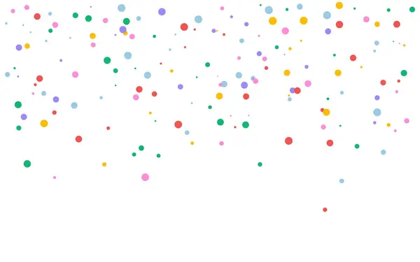 Multicolored Paper Confetti White Background Carnival Polka Invitation Falling Festive — Stock Vector