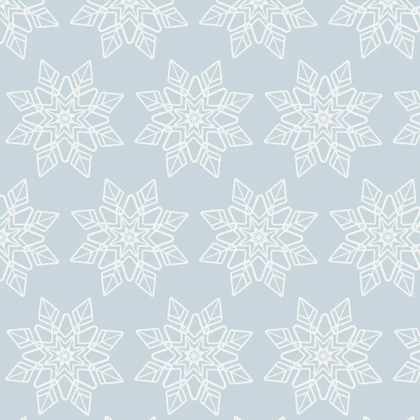 Векторные Зимние Снежинки Бесшовные Новогодняя Фактура Печати Оберточной Бумаги Дизайна — стоковый вектор