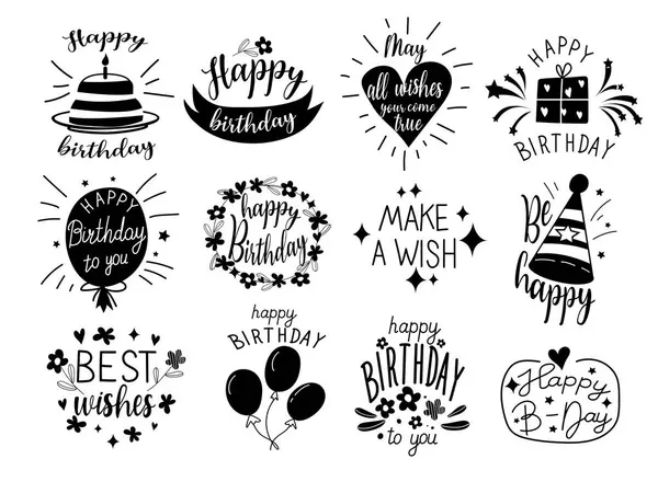 Doğum günün kutlu olsun Harf Kartı Tasarımı. Tebrik kartı. Vektör illüstrasyonu. Mutlu Yıllar el çizimi tipografi tasarımları. El yazısıyla yazılmış harfler.