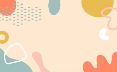 Metin için kopyalama alanı olan pankart şablonları. Soyut çizgiler, organik şekiller ve dokulara sahip minimalist soyut arkaplan. Pankart için vektör arkaplan ve poster