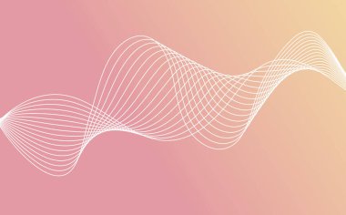 Tasarım için soyut dalga elemanı. Dijital frekans dengeleyici. Dalgalı kıvrımlı çizgi. Biçimlendirilmiş satır sanat arkaplanı.