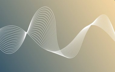 Tasarım için soyut dalga elemanı. Dijital frekans dengeleyici. Dalgalı kıvrımlı çizgi. Biçimlendirilmiş satır sanat arkaplanı.