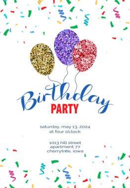 Doğum günü kartı. Vektör illüstrasyonu