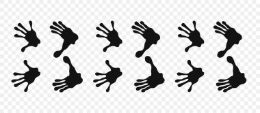 Footpath trail of animal. Lemur paws. Lemur paws walking randomly print vector isolated on checkered background. clipart