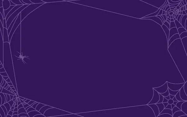 Örümcek ağları olan karanlık bir arka plan. Duvardaki ince beyaz örümcek ağının vektör çizimi. Cadılar Bayramı Korkunç Sonbahar Festivali konsepti.