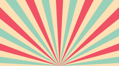 Renkli retro patlama web illüstrasyonu. Sıkıntılı bir geçmişe sahip soyut vintage ışınları.