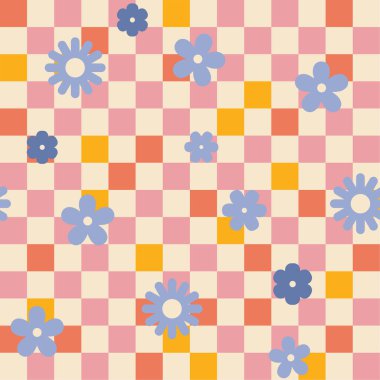 Çiçeksiz ekoseli arka plan, web illüstrasyonu