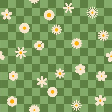 Çiçeksiz ekoseli arka plan, web illüstrasyonu