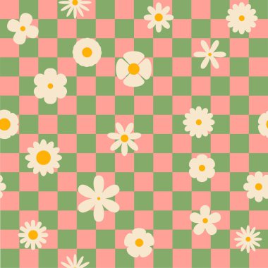 Çiçeksiz ekoseli arka plan, web illüstrasyonu