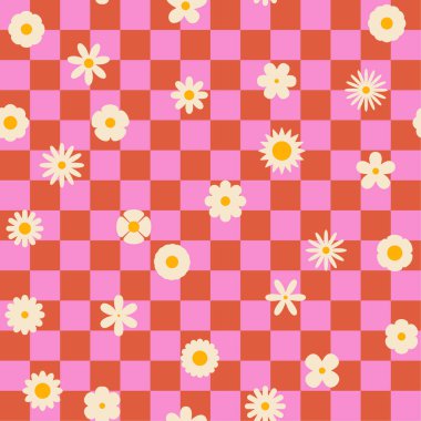 Çiçeksiz ekoseli arka plan, web illüstrasyonu