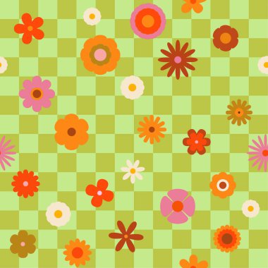 Çiçeksiz ekoseli arka plan, web illüstrasyonu