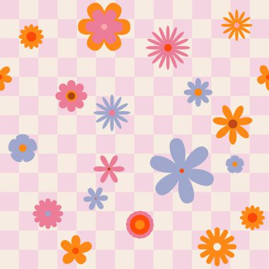 Çiçeksiz ekoseli arka plan, web illüstrasyonu