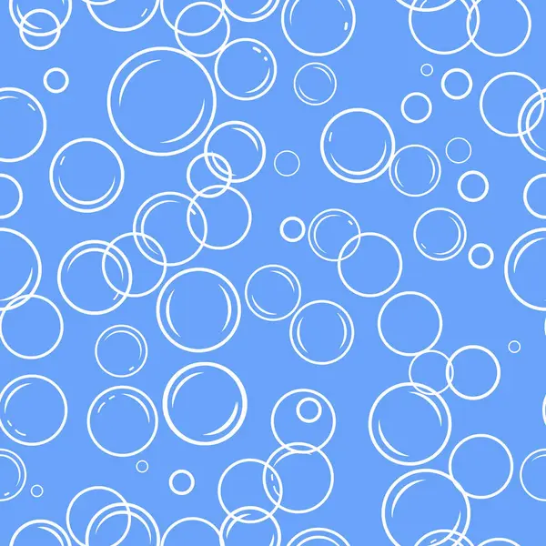 Mavi arkaplanda daireleri olan kusursuz desen, web illüstrasyonu