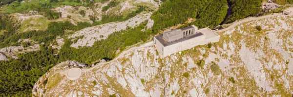 Banner Long Format Montenegro Park Narodowy Lovcen Mauzoleum Negosh Górze — Zdjęcie stockowe