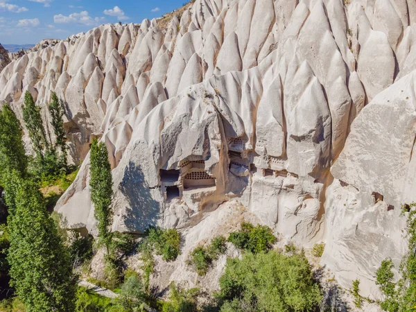 Krásný Nádherný Výhled Hory Cappadocia Jeskynní Domy Turecko — Stock fotografie