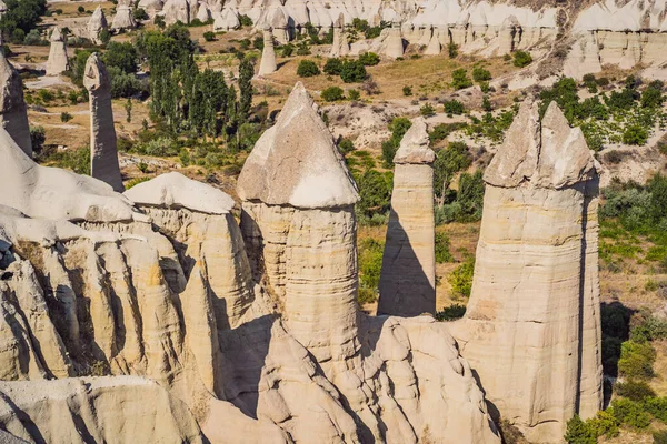 Einzigartige Geologische Formationen Love Valley Kappadokien Beliebtes Reiseziel Der Türkei — Stockfoto