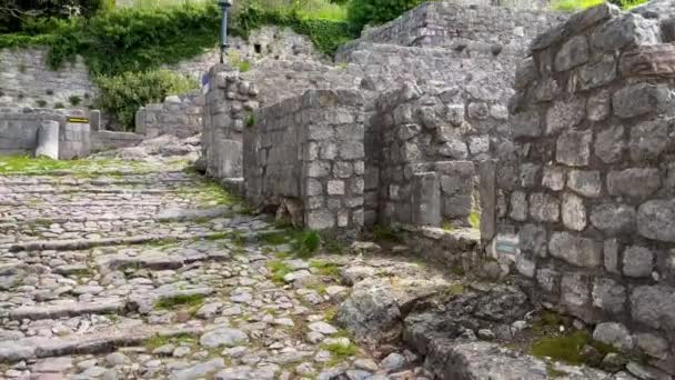 Vídeo Cámara Lenta Las Ruinas Del Bar Ciudad Vieja Stari — Vídeo de stock