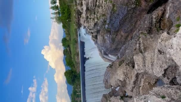 Shot Phone Slowmotion Video Called Niagara Waterfall Capital Montenegro Podgorica — Stok video