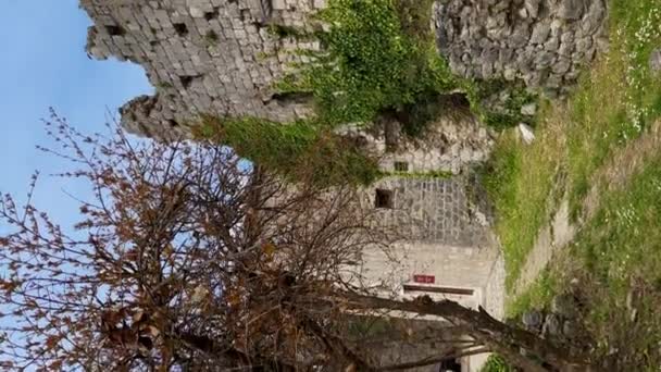 Vertical Video Ruins Bar Old City Stari Grad Destroyed Ancient — Stok video