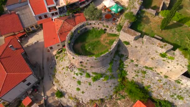 Drone Captures Mesmerizing View Ruins Stari Bar Showcasing Remains Stone — Stock Video