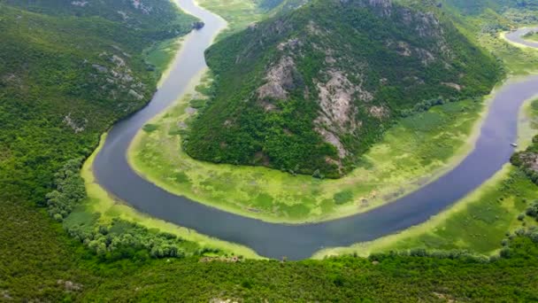 Flygbilder Fångar Den Fantastiska Utsikten Över Den Hästskoformade Flodkröken Vid — Stockvideo