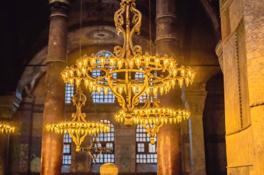 Ayasofya iç mimarisi İstanbul, Türkiye, Bizans mimarisi, kent simgesi ve mimari dünya harikası Ayasofya Sofya. Türkiye.