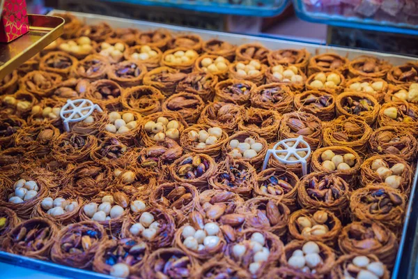 Cookie Uri Tradiționale Orientale Dulci Patiserie Nuci Fructe Uscate Pastile — Fotografie, imagine de stoc