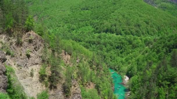 Lenyűgöző Videó Bemutatja Montenegros Tara River Canyon Lélegzetelállító Szépségét Madártávlatból — Stock videók