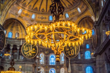 Ayasofya iç mimarisi İstanbul, Türkiye, Bizans mimarisi, kent simgesi ve mimari dünya harikası Ayasofya Sofya. Türkiye.